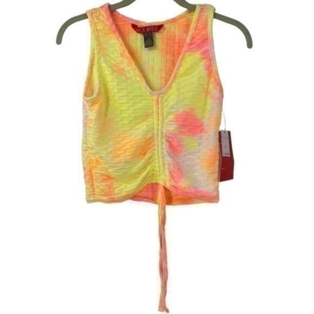 NWT Hot Kiss tie dye racerback crop top - Large